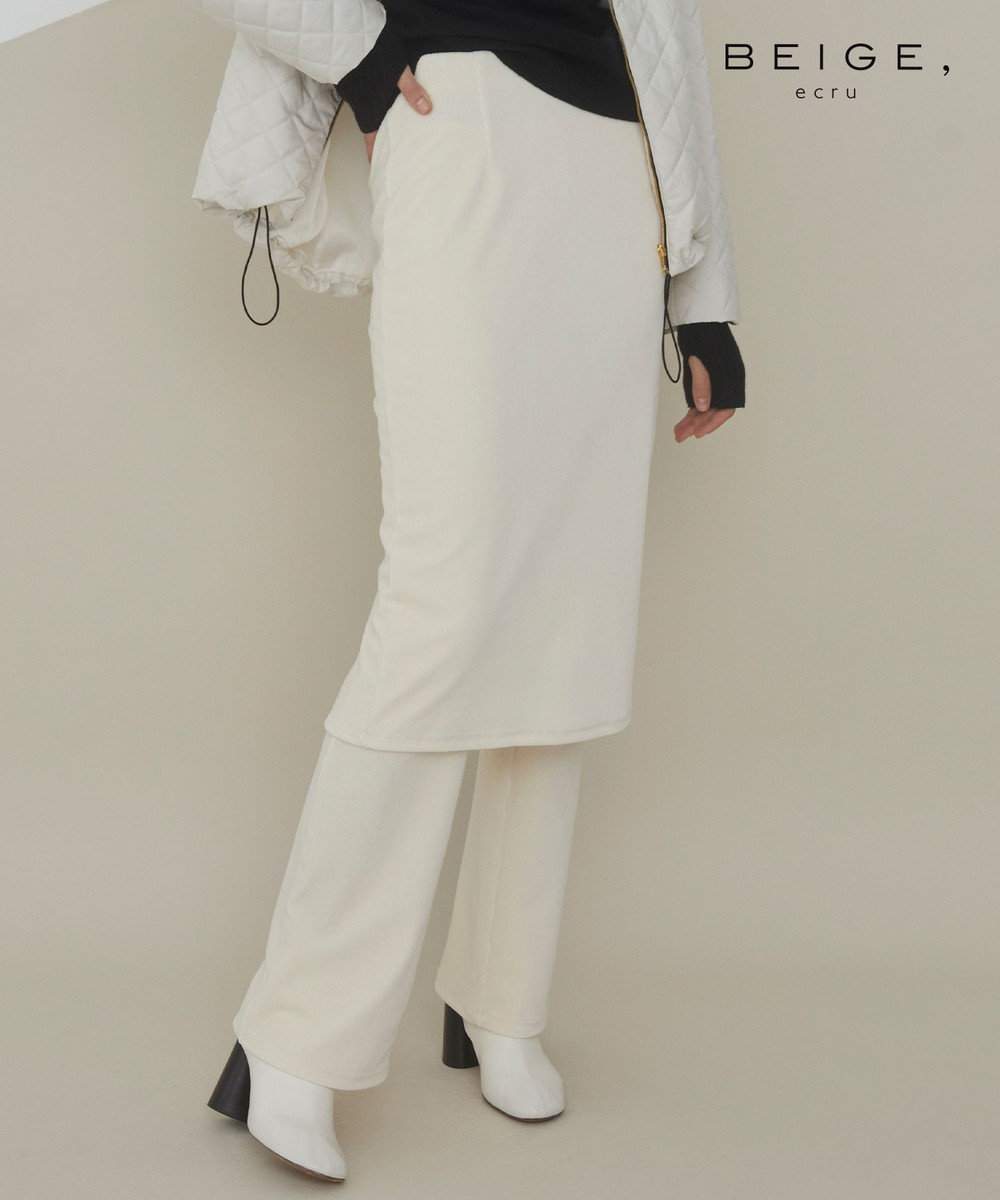 BEIGE， CLAUDIA / コーデュロイスカート White