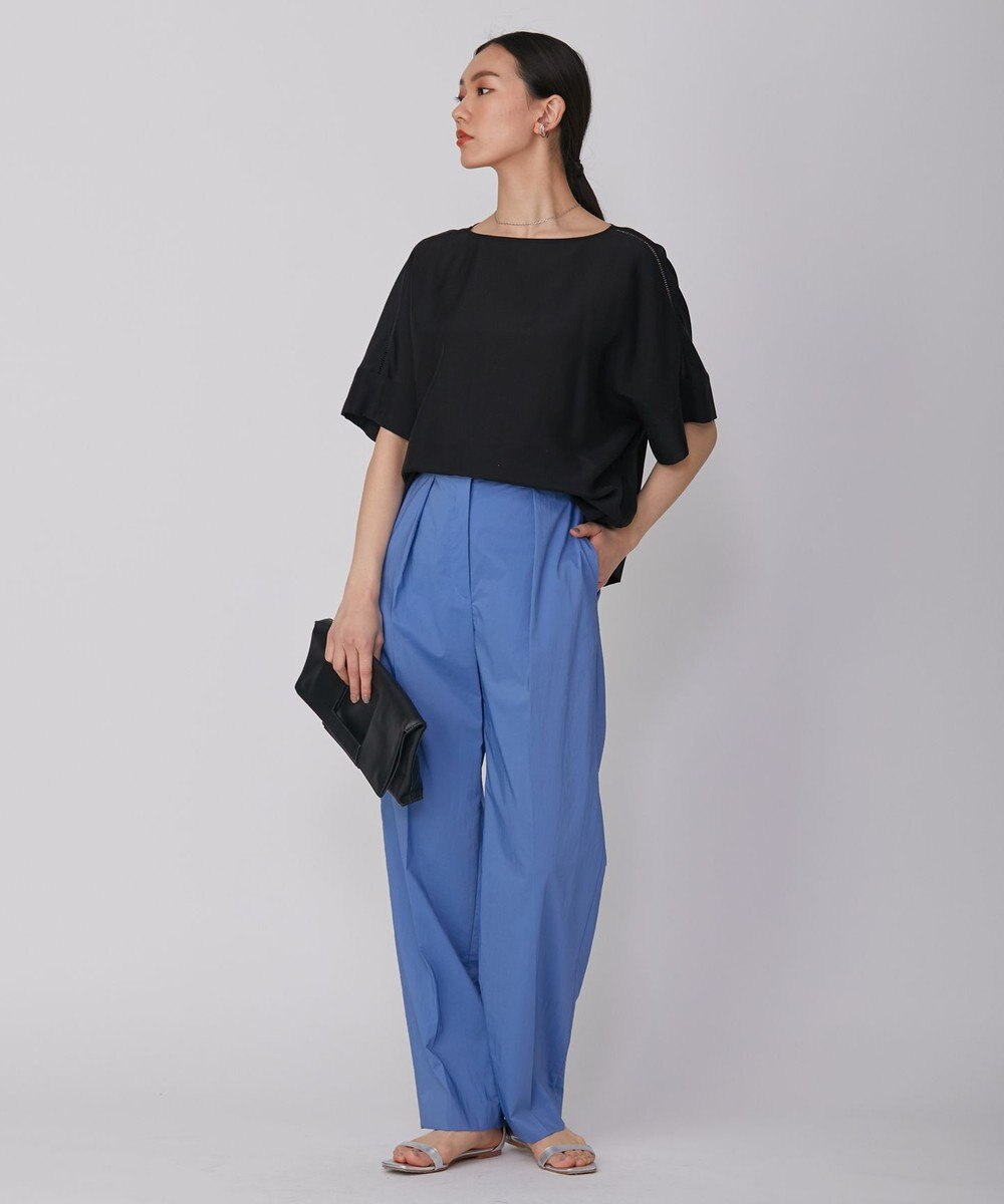 ICB 【洗える】 エコナイロンストレッチ ワイドストレートパンツ 