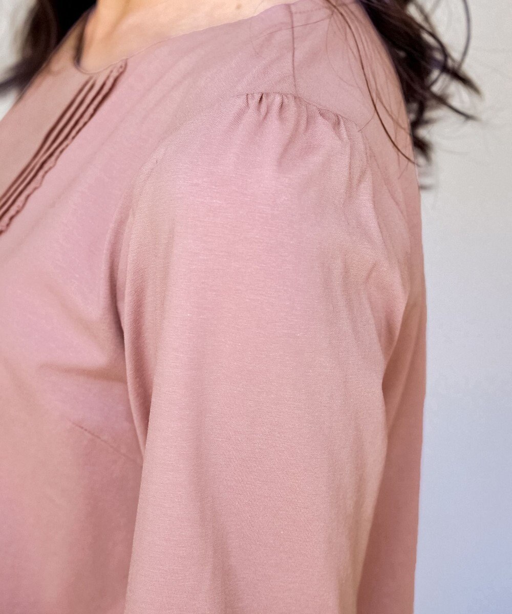 Tiaclasse 【洗える】ピンタックレースカットソーTブラウス 