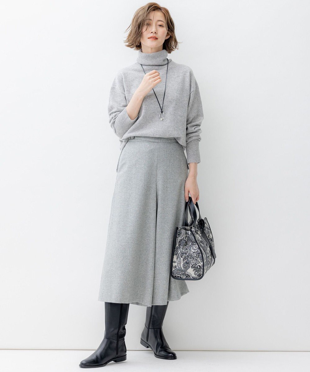 23区 シルクネップツイード ガウチョパンツ 