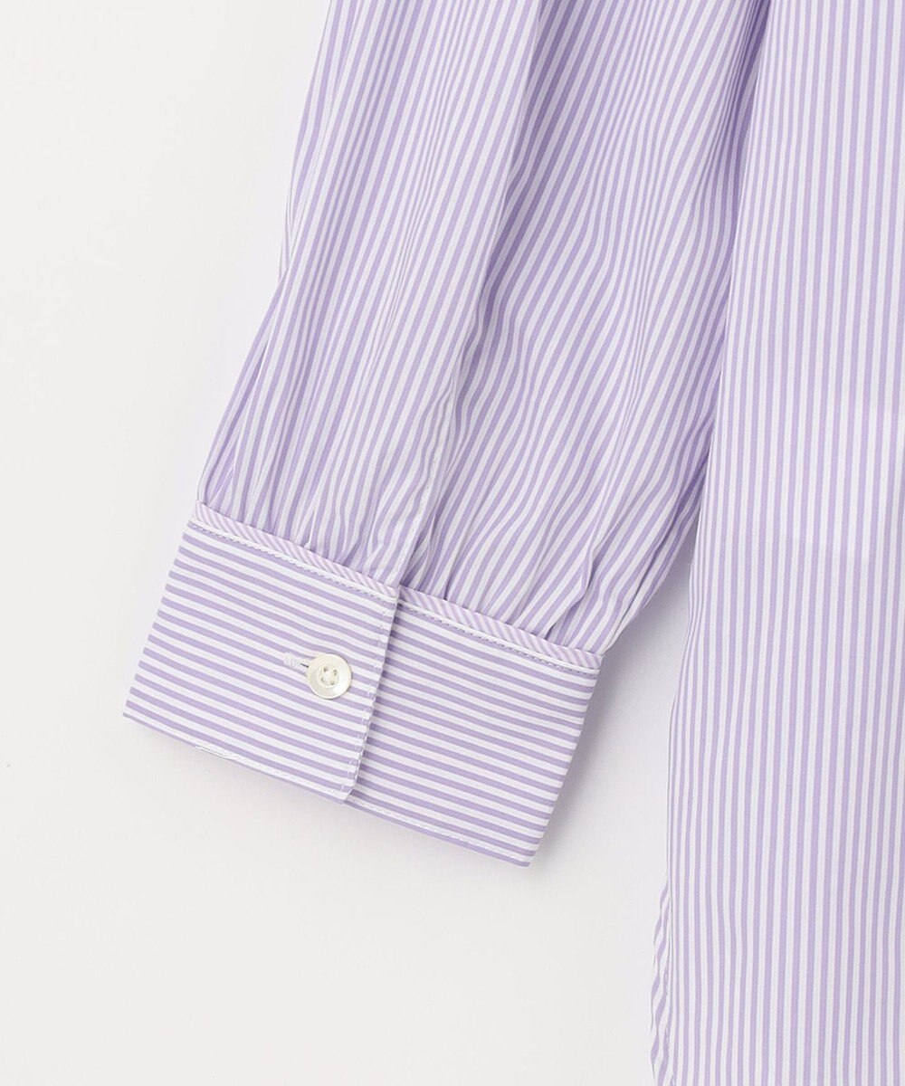 J.PRESS LADIES S 【洗える】 FAST コットンナイロン ストライプ バンドカラー ブラウス 