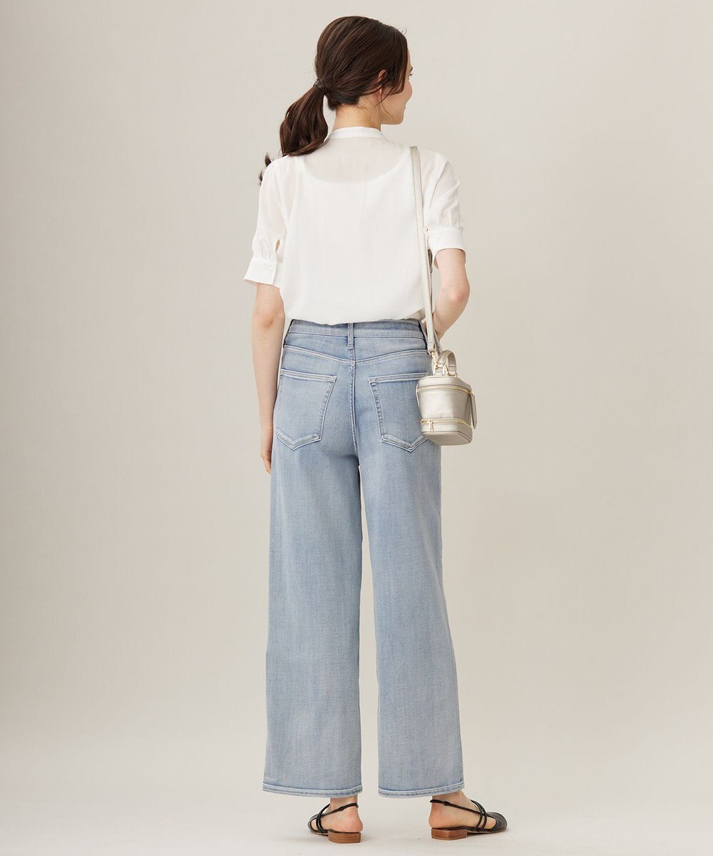 自由区 【洗える】キュプラコットンツイル半袖シャツ ブラウス 