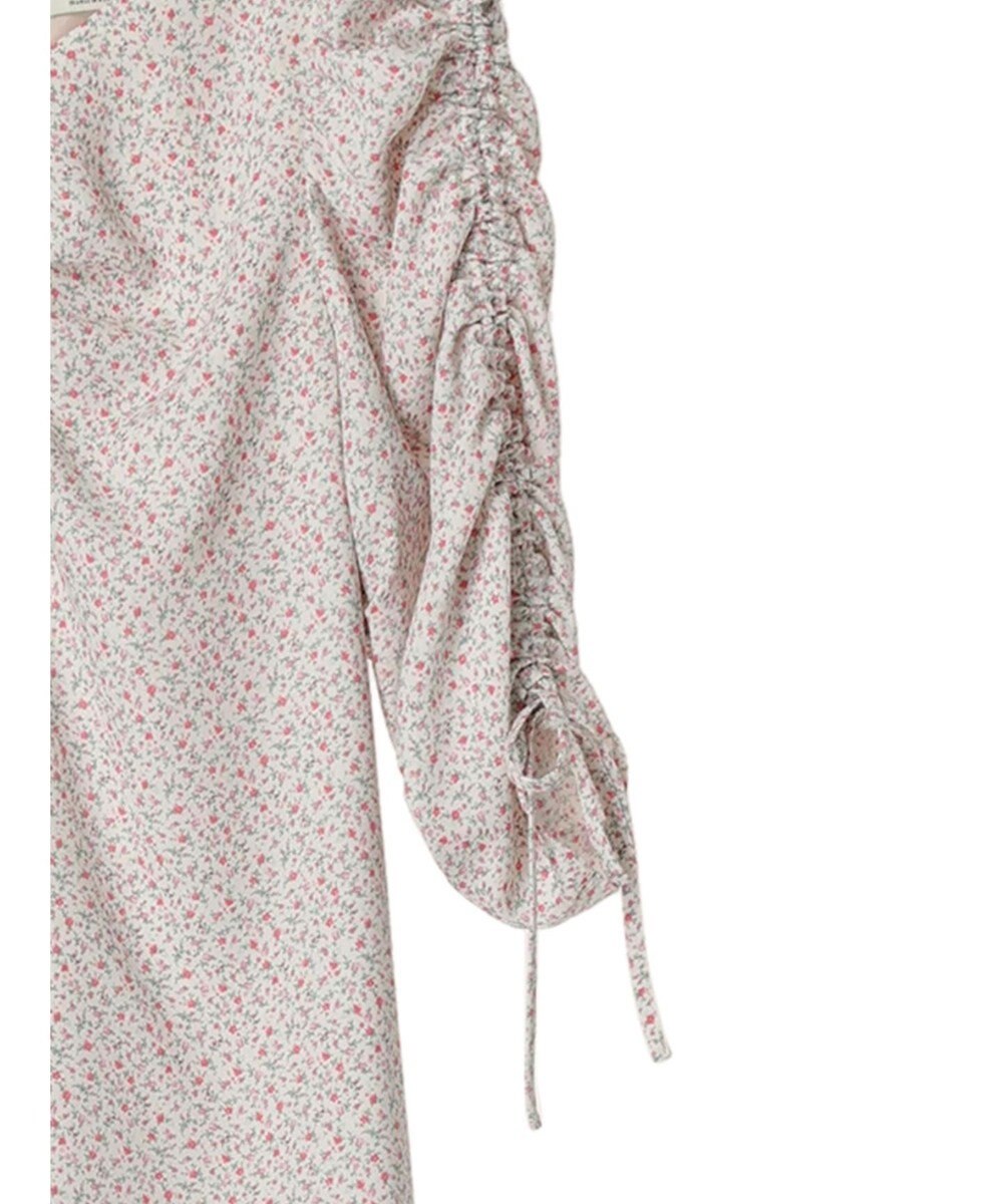 earth music&ecology 袖ドロストフラワーワンピース 