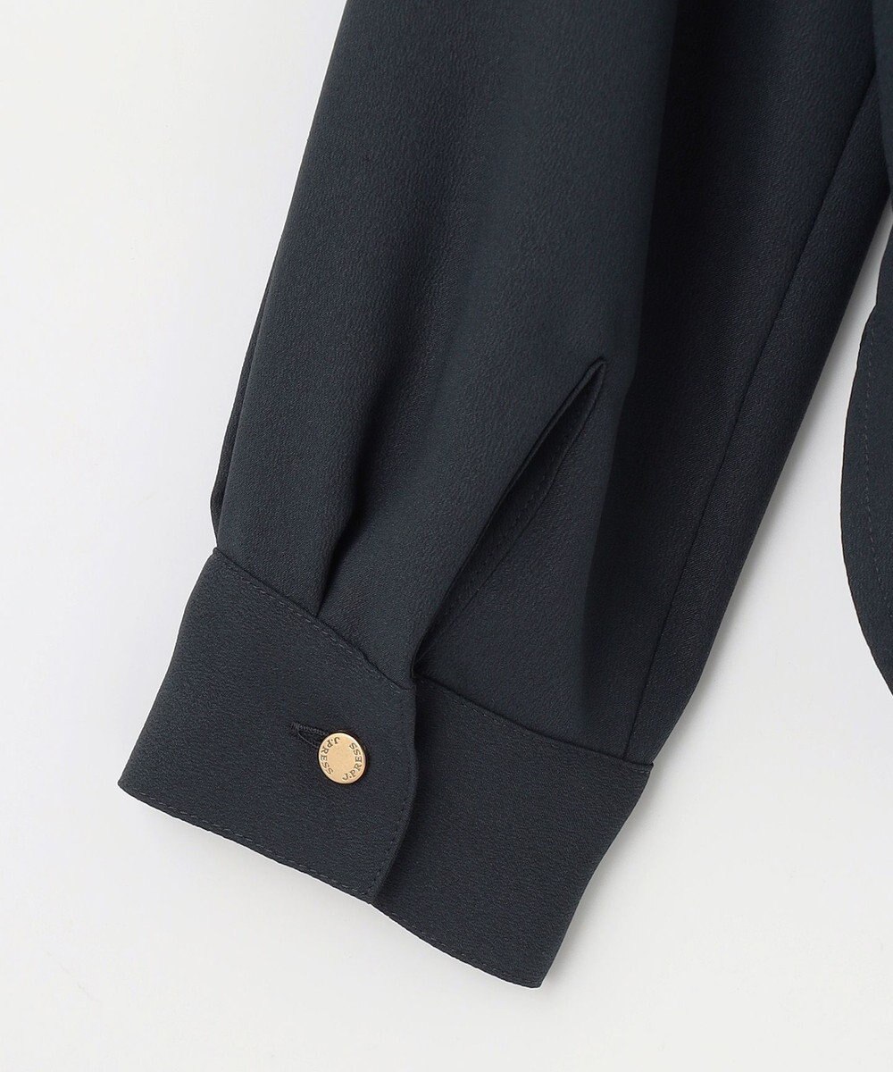 J.PRESS LADIES 【洗える】ヌーディスバックサテン バンドカラー ブラウス 