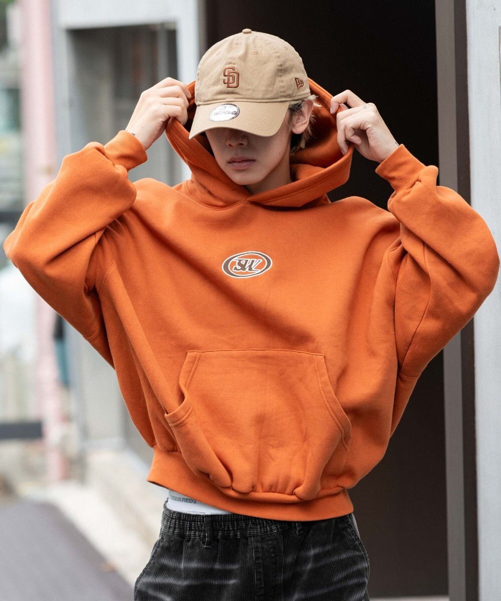 WEGO 【ユニセックス着用ITEM/裏起毛】バルーンクロップドグラフィックプルパーカー 