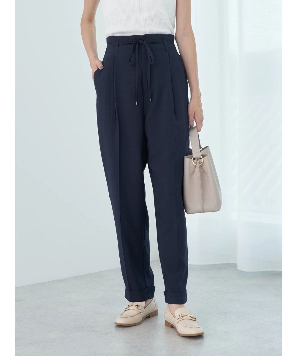 earth music&ecology リネンライクテーパードパンツ 