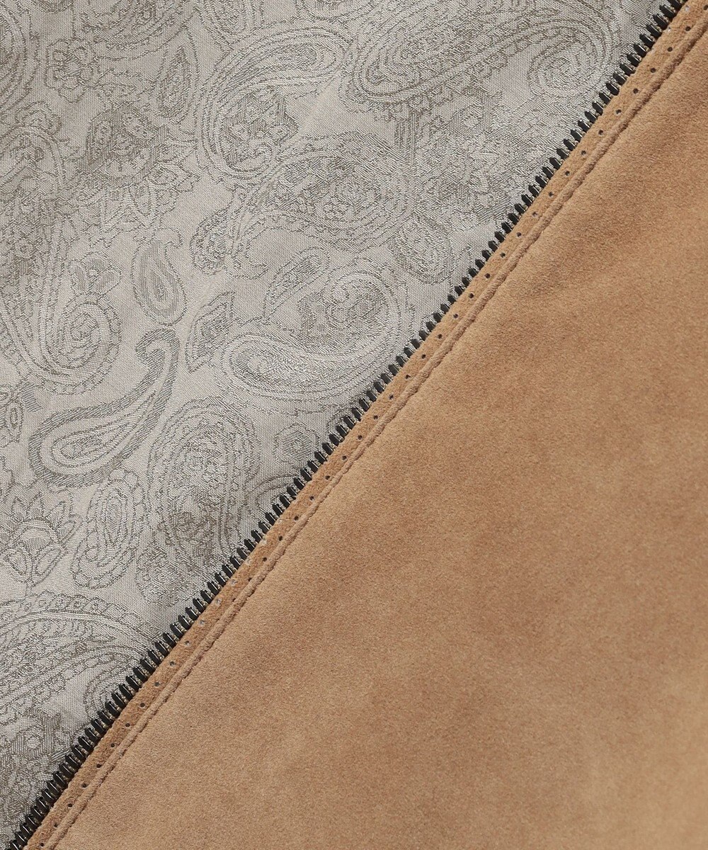 JOSEPH ABBOUD 【スプリングレザー/スウェード】ゴートスウェード シングルライダース ジャケット 