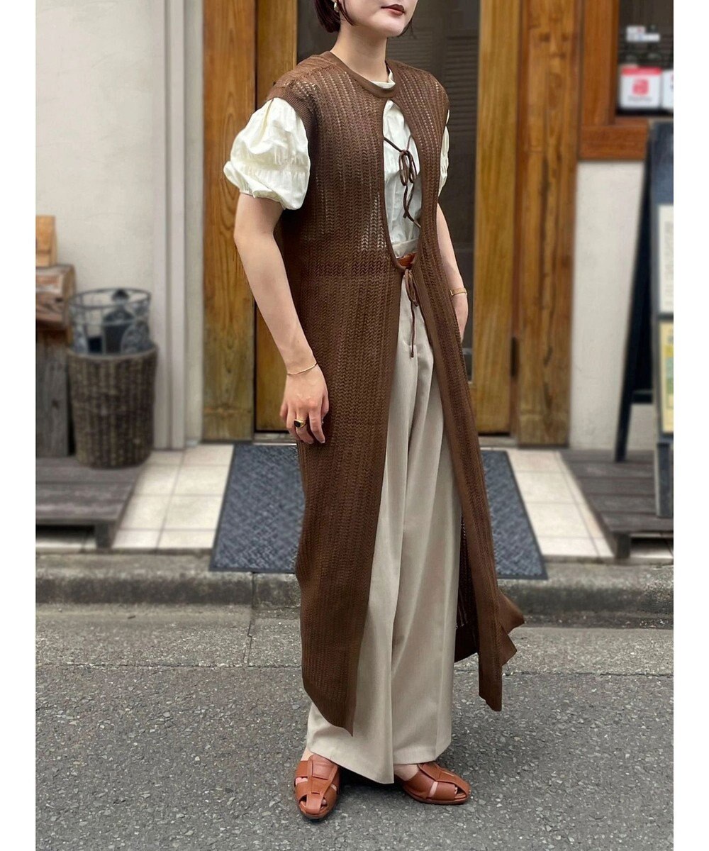 Green Parks 前後２Ｗａｙ　透かし柄ニットワンピース 