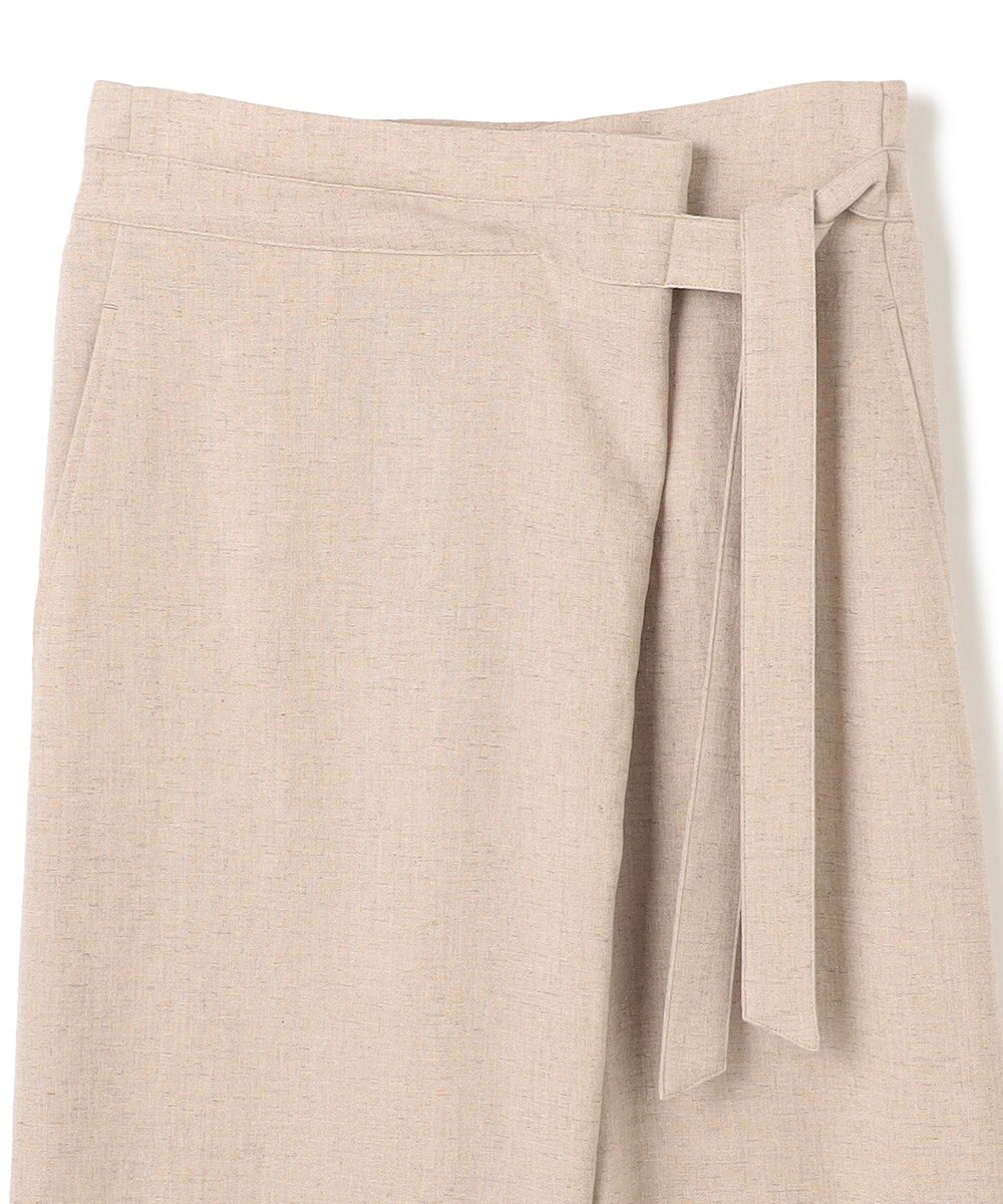BEIGE， 【洗える】CAROLE / リネンライクラップワイドパンツ 