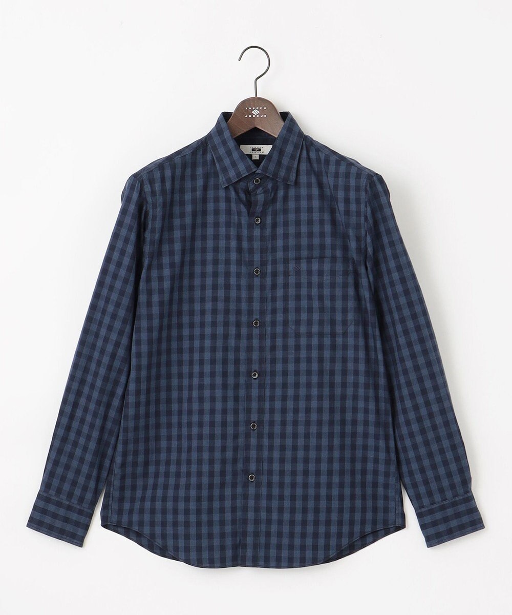 JOSEPH ABBOUD 【綿100％】メランジギンガムチェック シャツ 