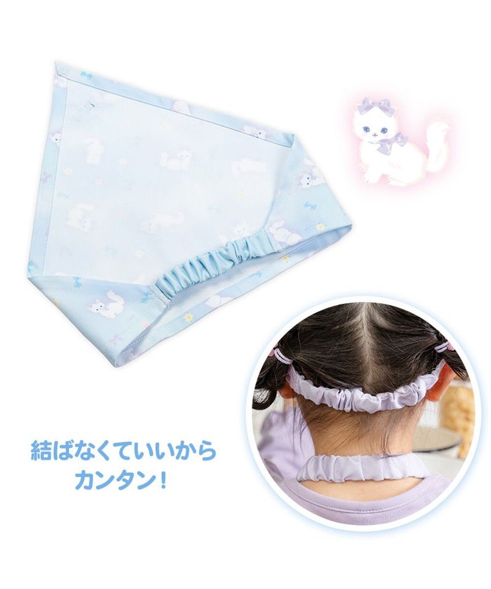 Mother garden マザーガーデン フリルエプロン 三角巾付き 130～150cm 《ふわねこ柄》 