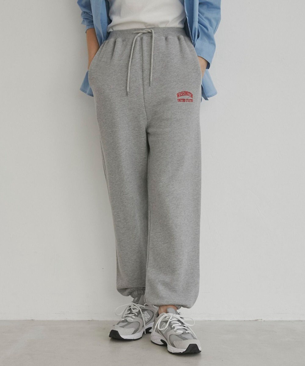 WEGO 【ANGIE VINTAGE】ワンポイント刺繍 裏毛 スウェットパンツ 