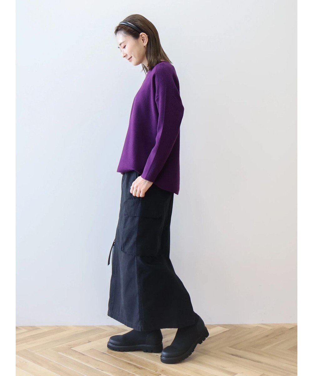 AMERICAN HOLIC バイパチ袖リブラグランニットプルオーバー 