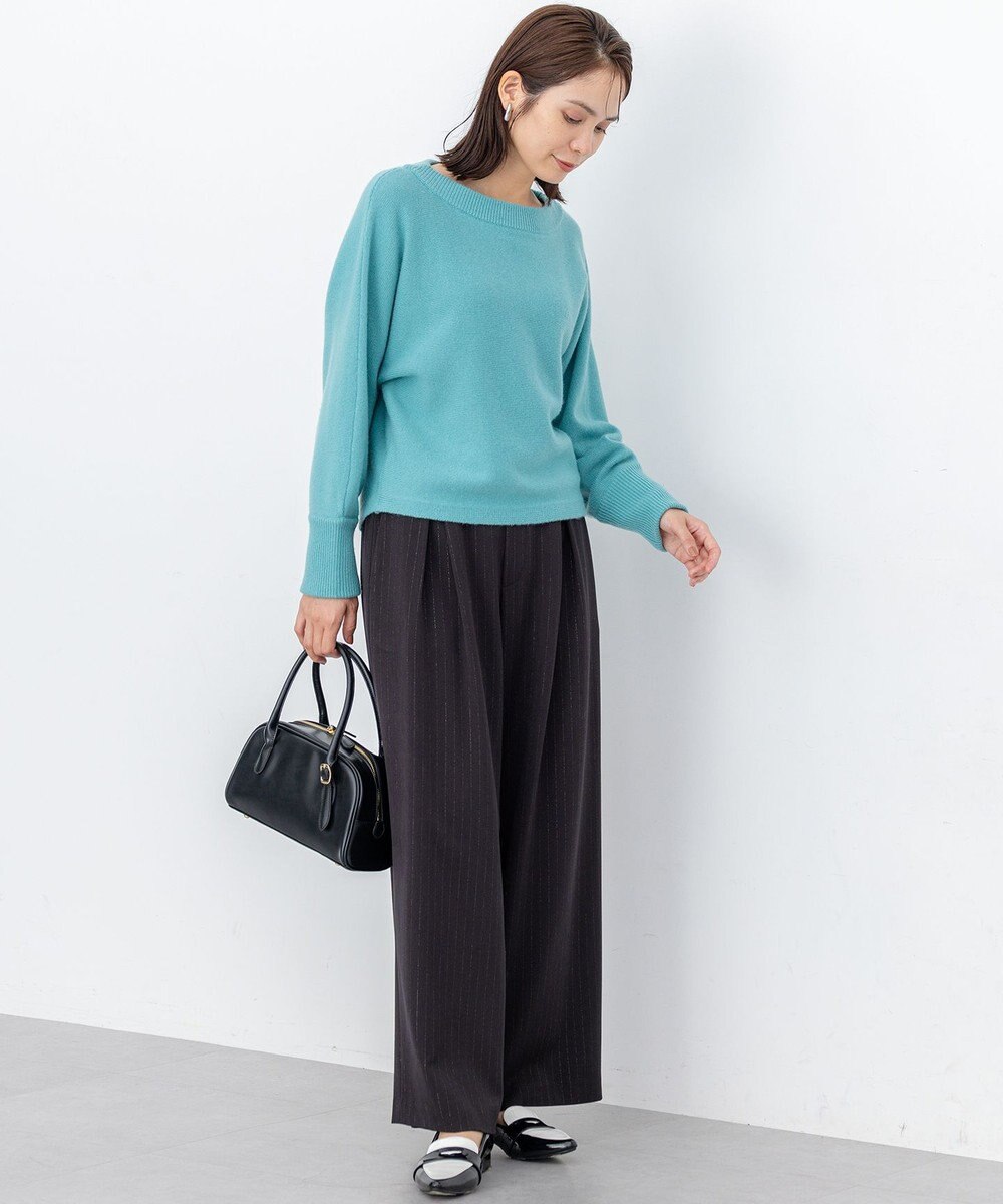 組曲 【加藤ローサさん着用】ウールカシミヤミックスボートネック ニット 