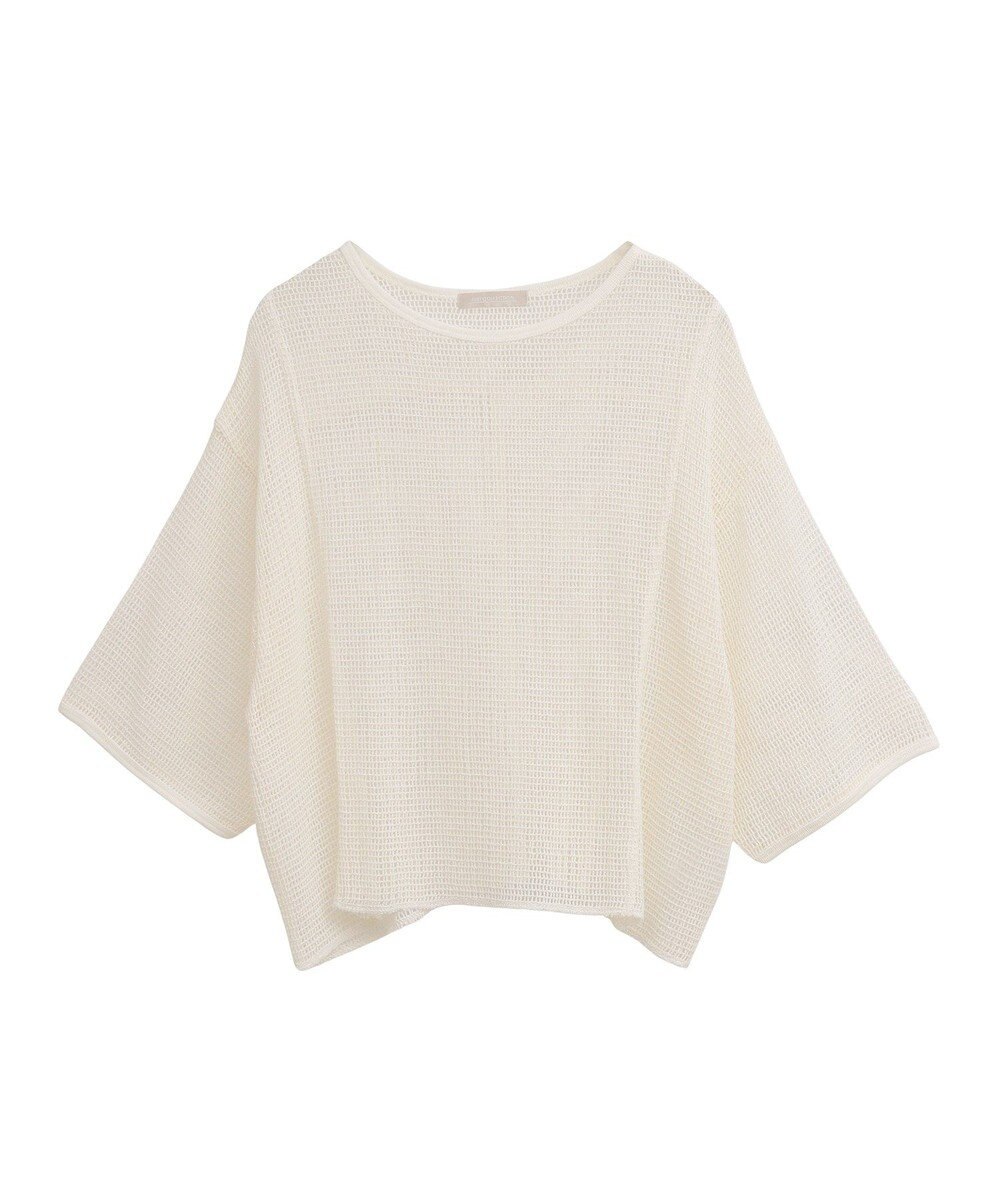 Green Parks 七分袖コットンメッシュラグラントップス 