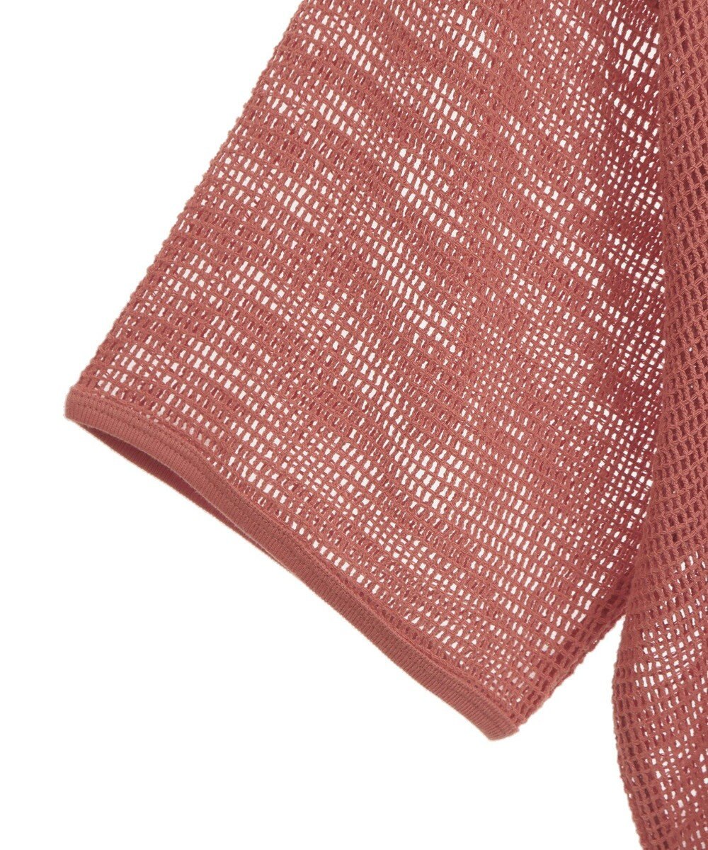 Green Parks 七分袖コットンメッシュラグラントップス 