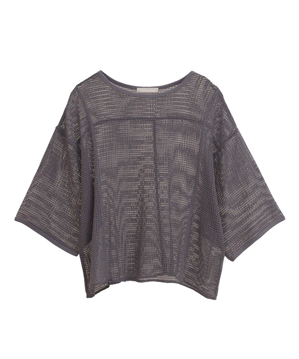 Green Parks 七分袖コットンメッシュラグラントップス 