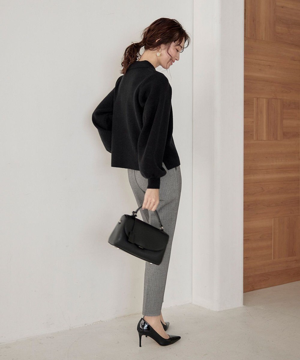 Tiaclasse 【洗える】衿付きパフ袖ニット 