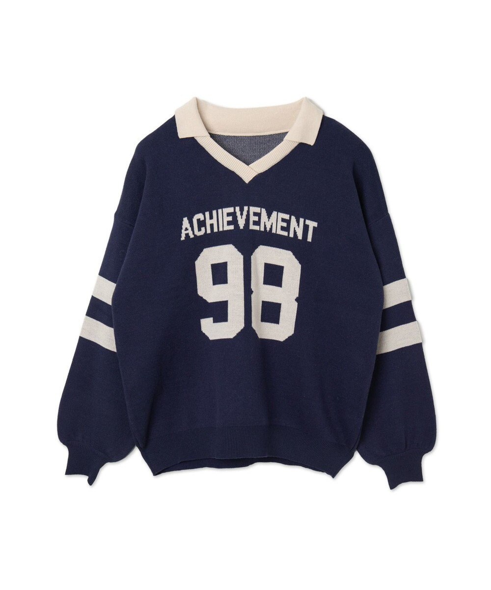 WEGO ナンバリングジャガードニット 