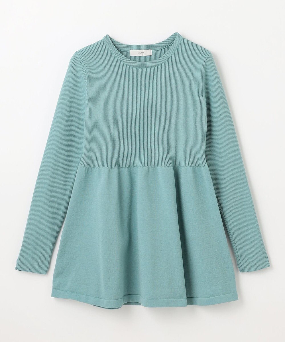 ANY L リブコンビペプラムニット 