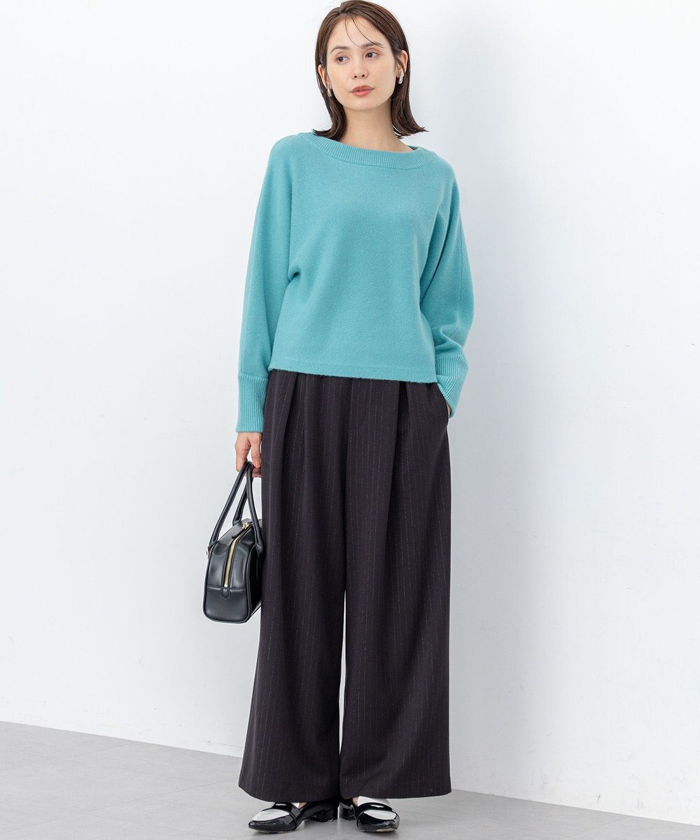 組曲 【加藤ローサさん着用】ウールカシミヤミックスボートネック ニット 