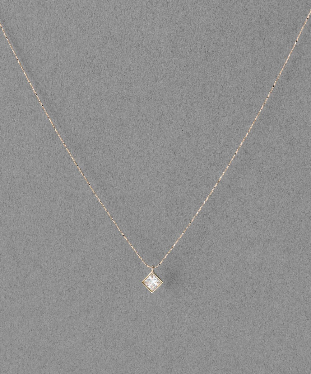 Phoebe 【金属アレルギー対応】グリマースクエアビジューネックレス/ニッケルフリー ゴールド 