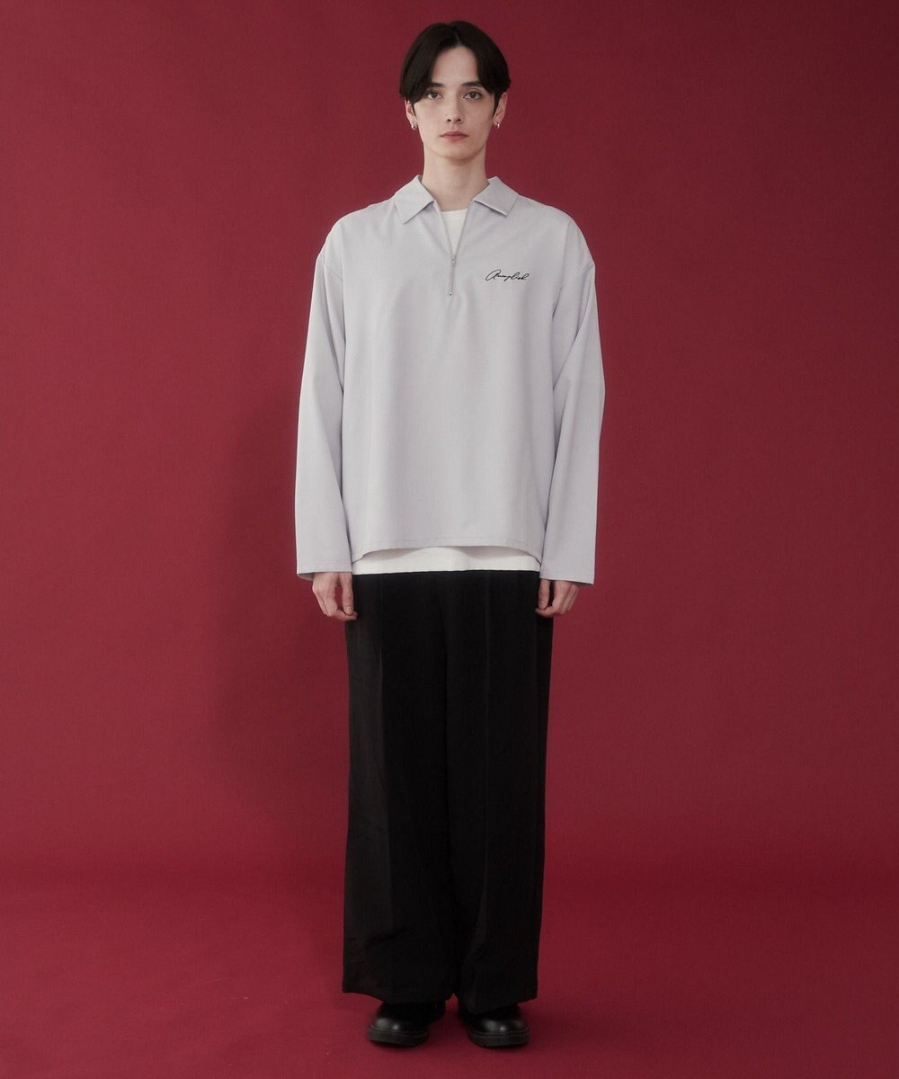 WEGO 【軽量/シワにならない】ドライポリハーフZIPシャツ（LS） 