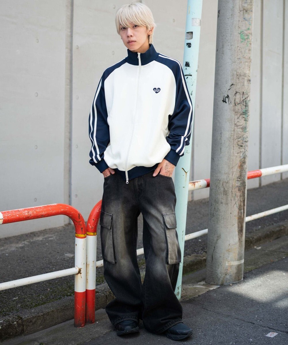 WEGO 【ユニセックスITEM/MLサイズ展開】ラグランライントラックジャケット 