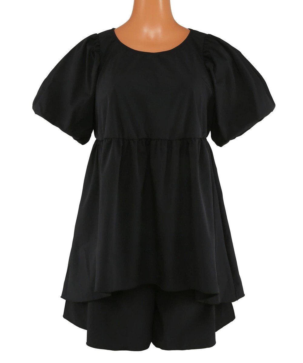 San-ai Resort（三愛水着楽園） 【UPF50＋】　パフスリーブキュロット3点セット　9M・11L　【San-ai Resort（サンアイリゾート）】 