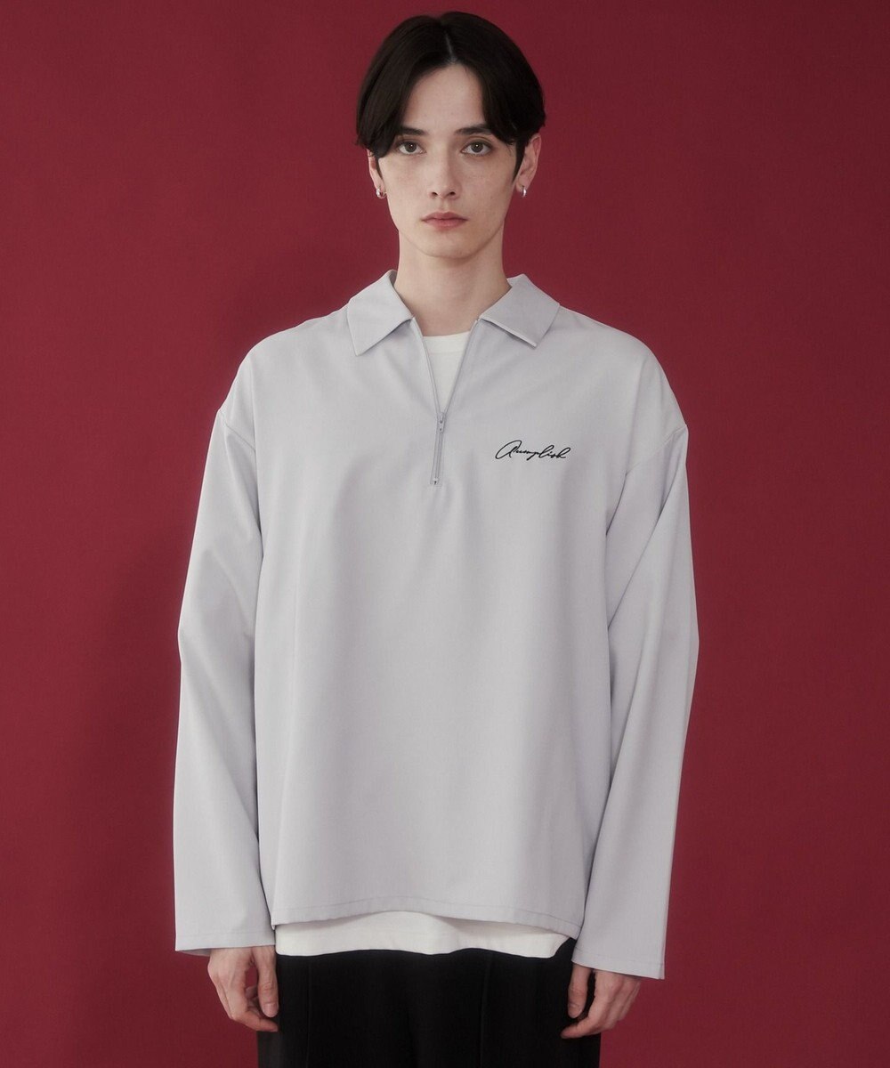 WEGO 【軽量/シワにならない】ドライポリハーフZIPシャツ（LS） 