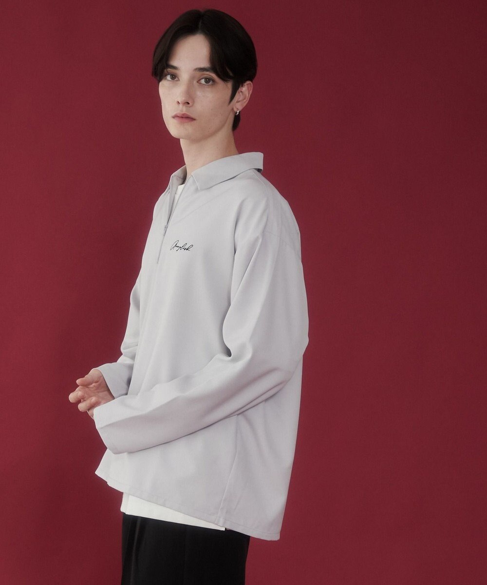 WEGO 【軽量/シワにならない】ドライポリハーフZIPシャツ（LS） 