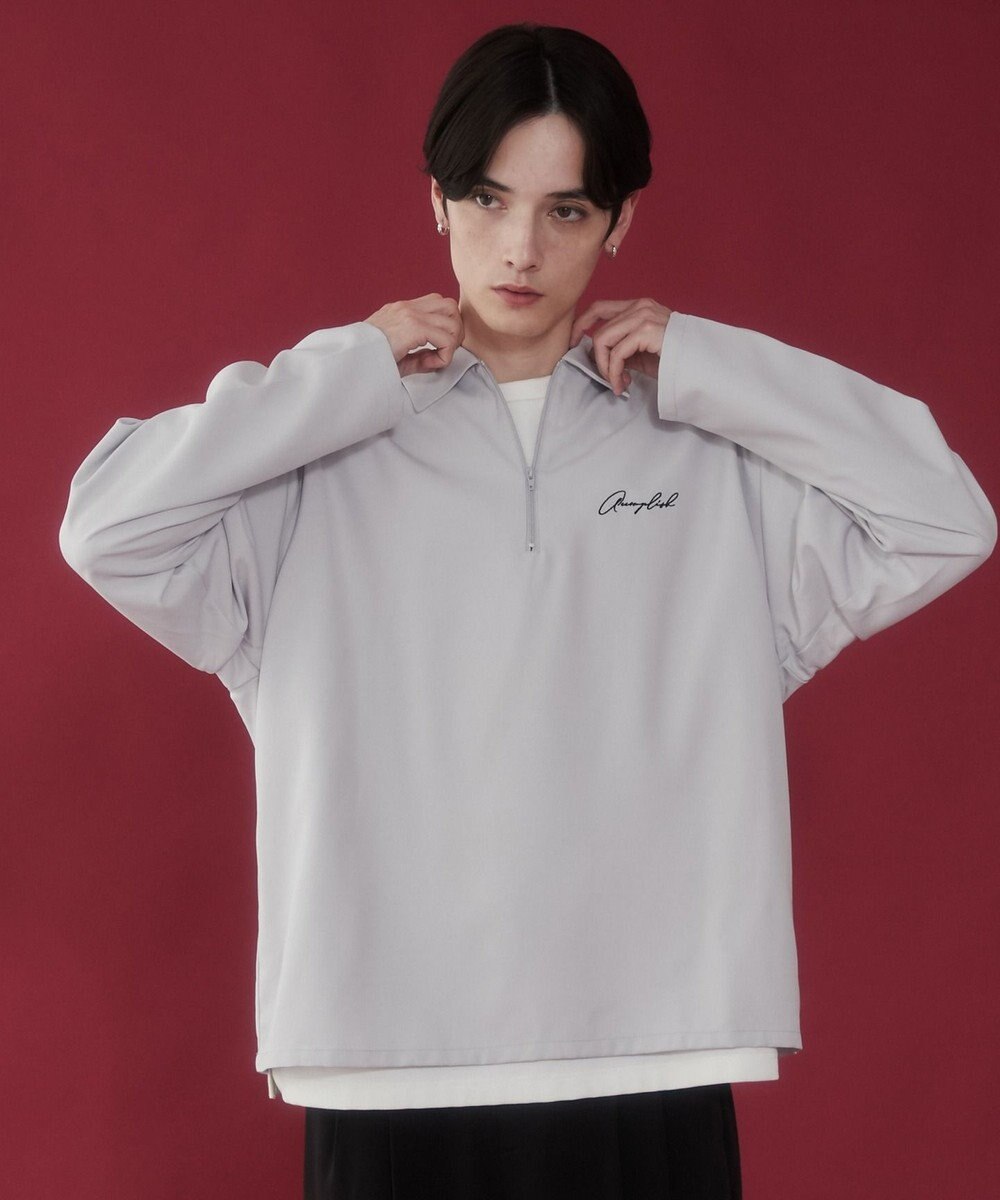 WEGO 【軽量/シワにならない】ドライポリハーフZIPシャツ（LS） 