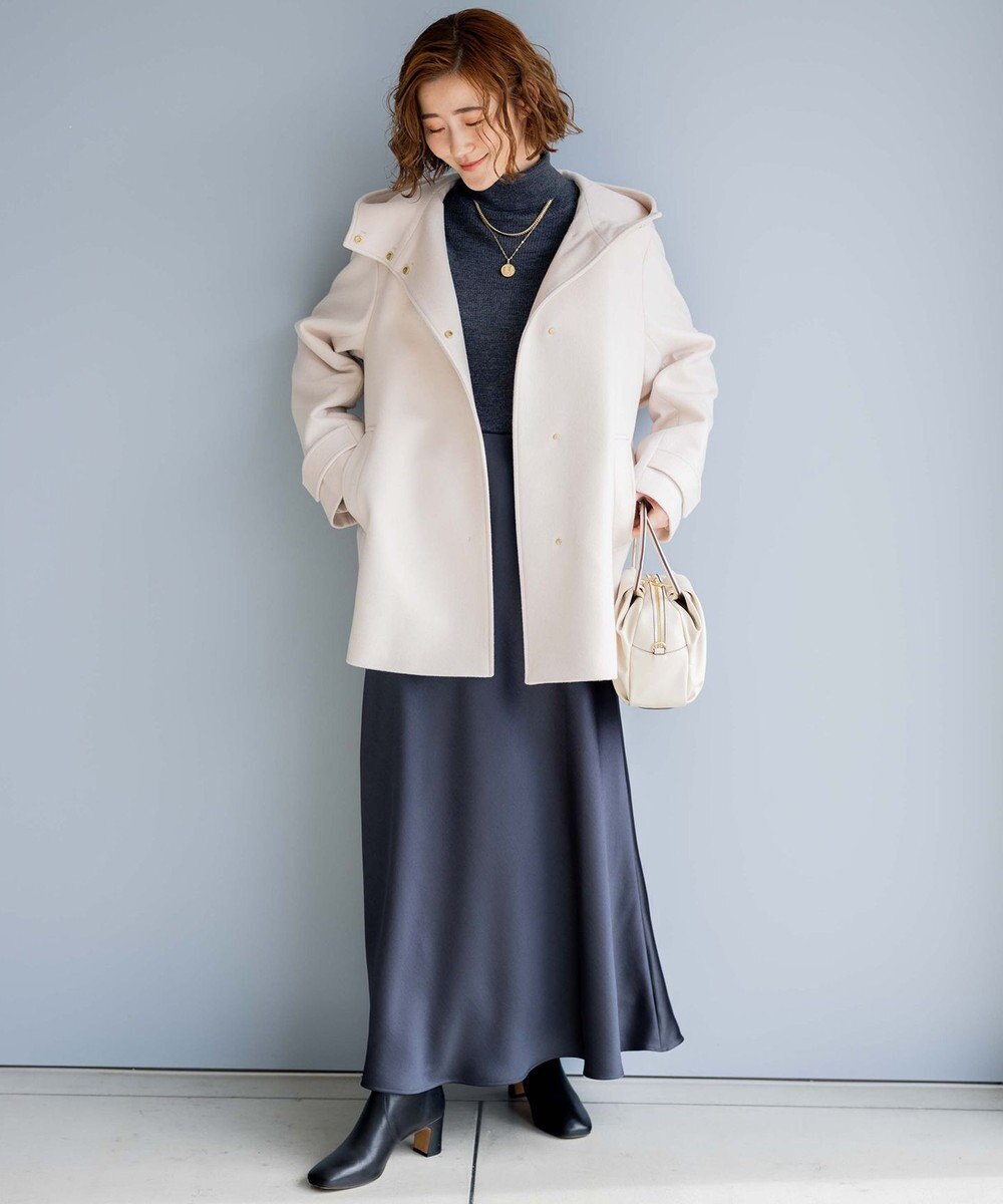 23区 【洗える】ヴィンテージサテン Iライン スカート 