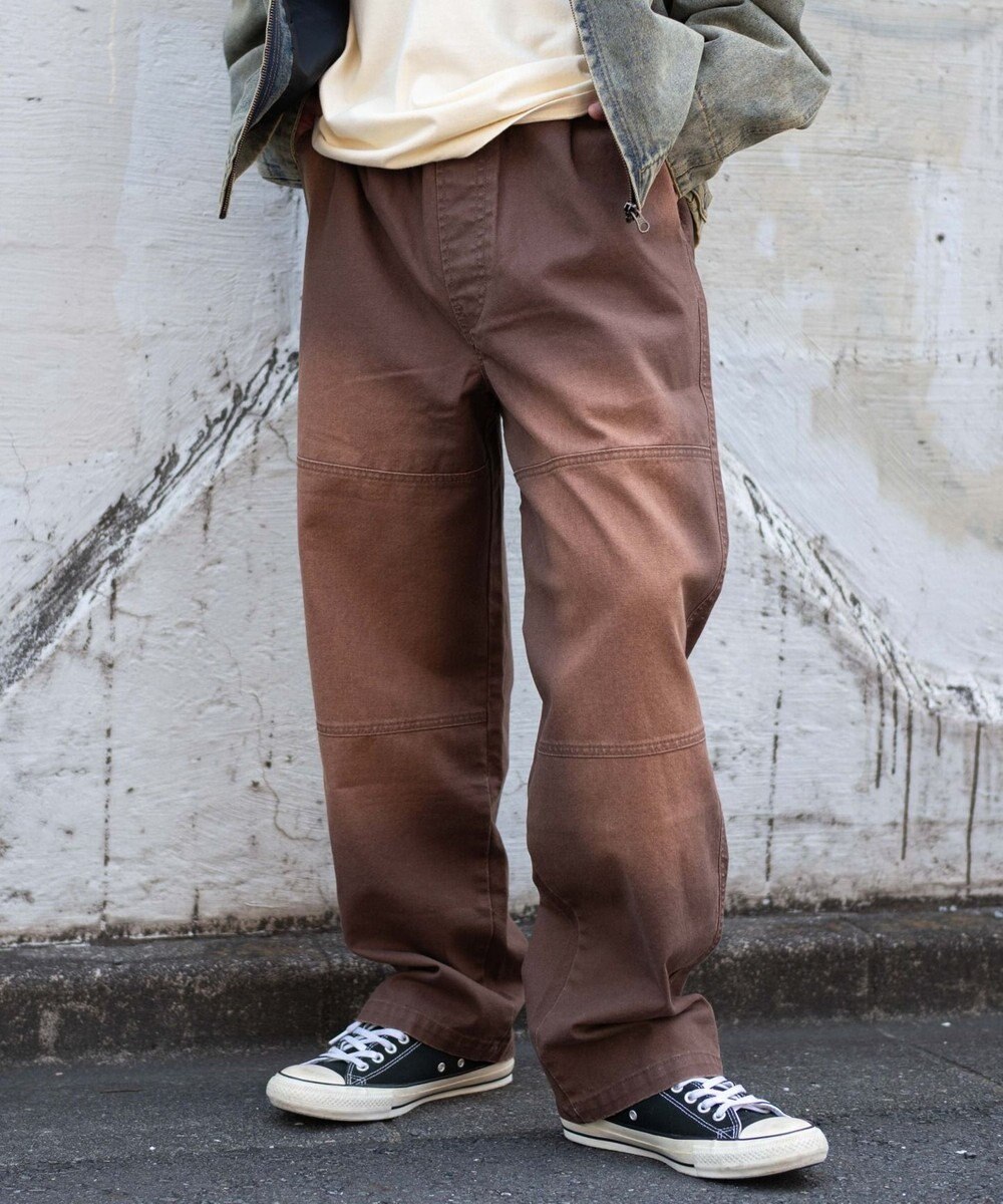 WEGO 【ウエストゴム/MLサイズ展開】ージーダブルニーパンツ 