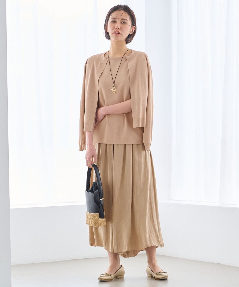 自由区 【洗える・XSサイズあり】クレープストレッチ カーディガン 