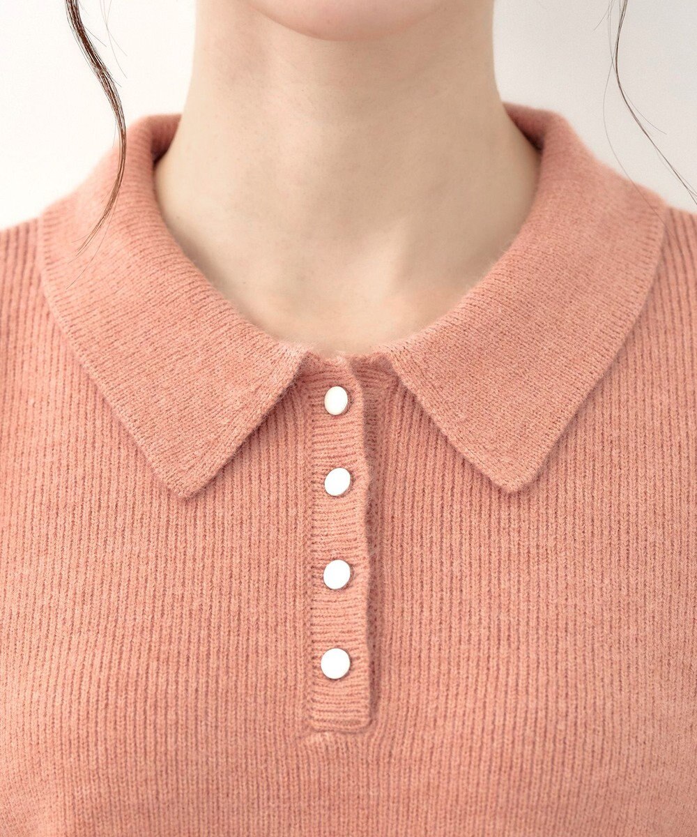 Tiaclasse 【洗える】衿付きパフ袖ニット 