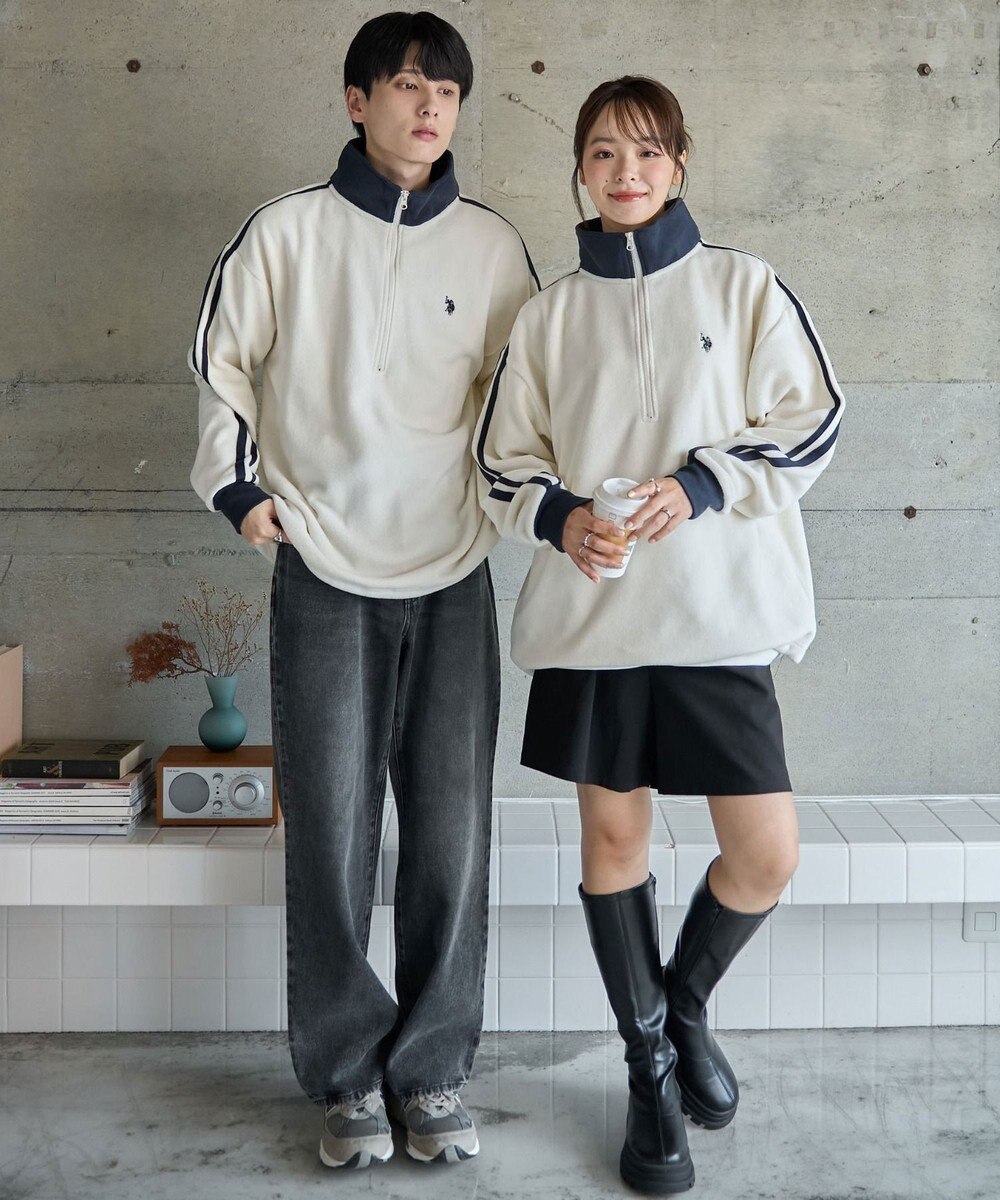 WEGO 【ユニセックス着用ITEM】USPOLOフリースハーフジッププルオーバー 