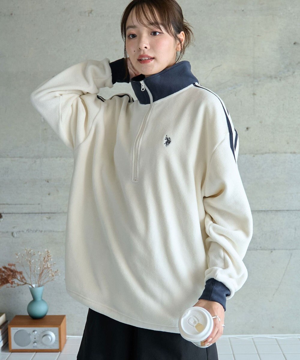 WEGO 【ユニセックス着用ITEM】USPOLOフリースハーフジッププルオーバー 