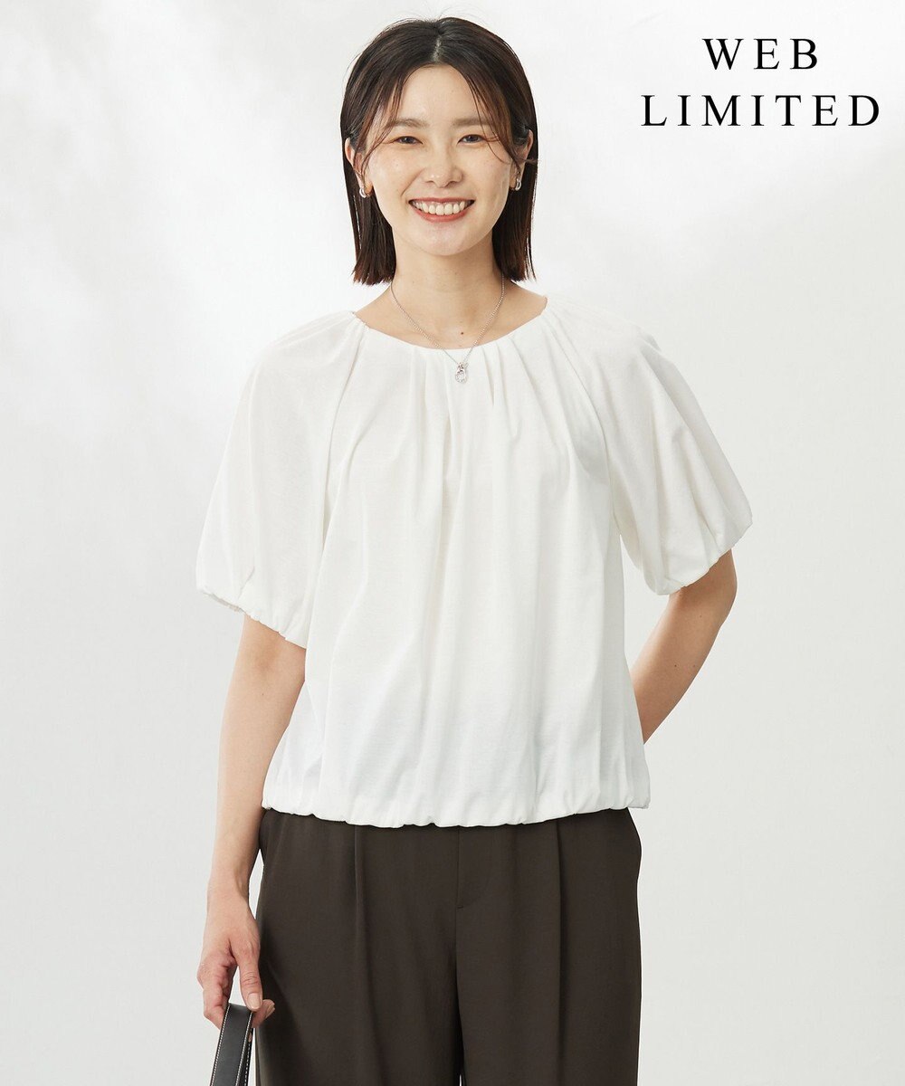 J.PRESS LADIES 【WEB限定・洗える・接触冷感】バルーンジャージー カットソー 