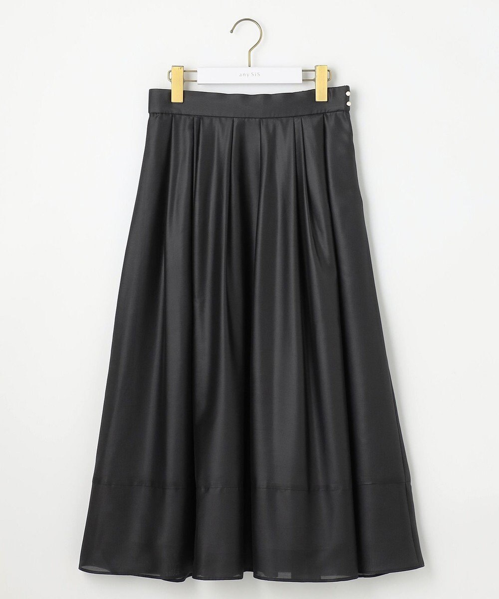 ANY SIS 【洗える】シアーチンツタック スカート 