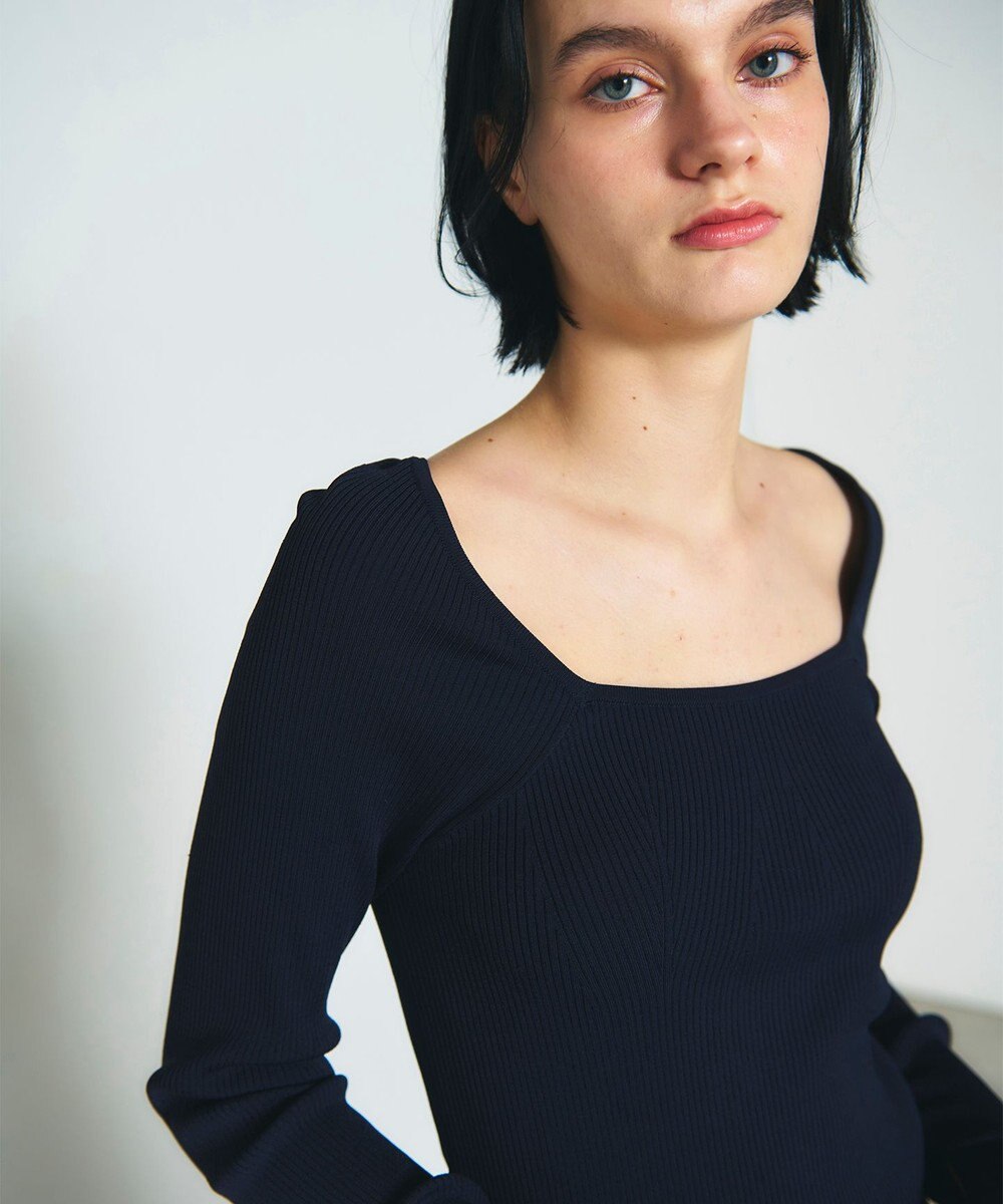 GRACE CONTINENTAL リブスクエアニットトップ 