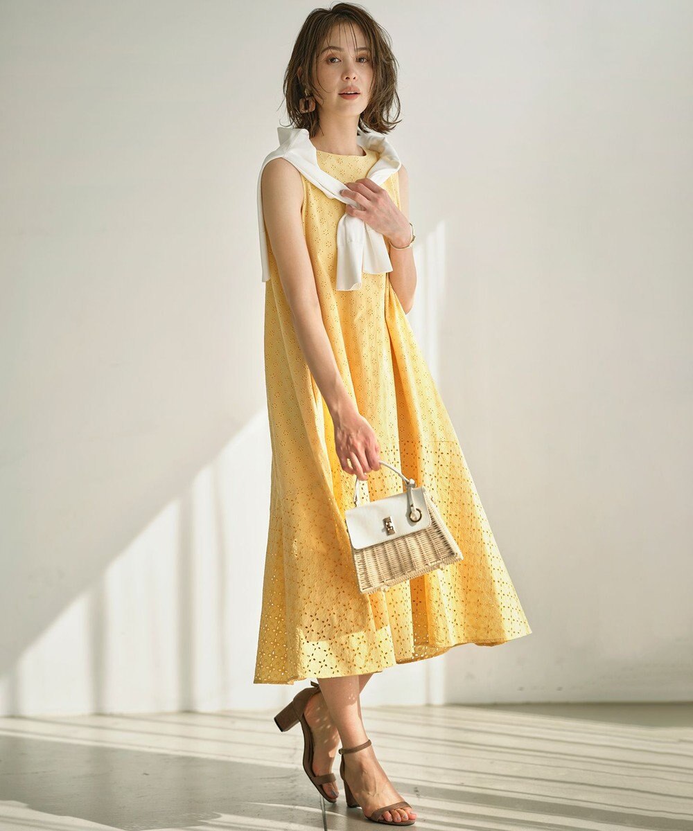組曲 S 【WEB限定】エンブロイダリーレース ノースリーブワンピース 