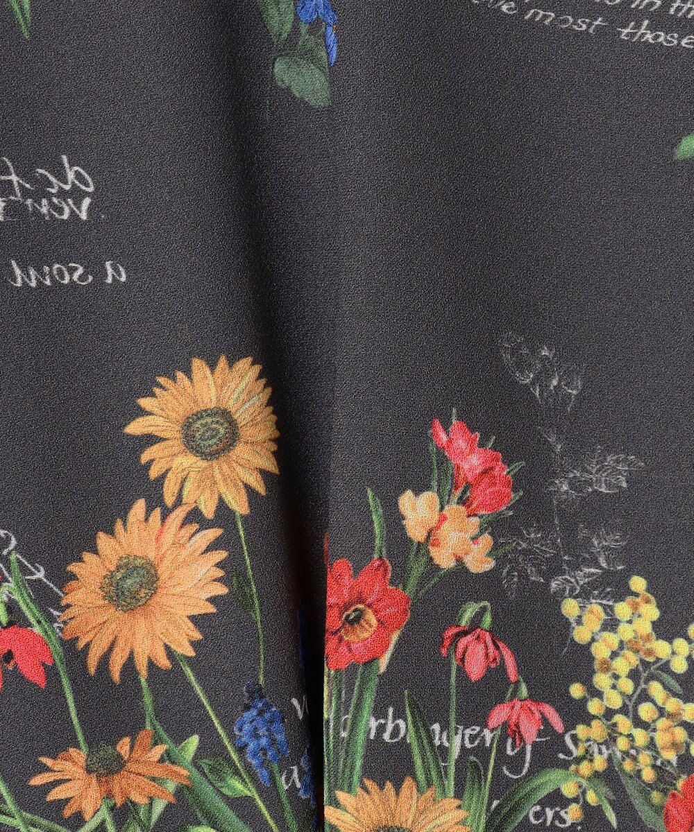 自由区 【洗える】フラワーガーデンプリント ワンピース 