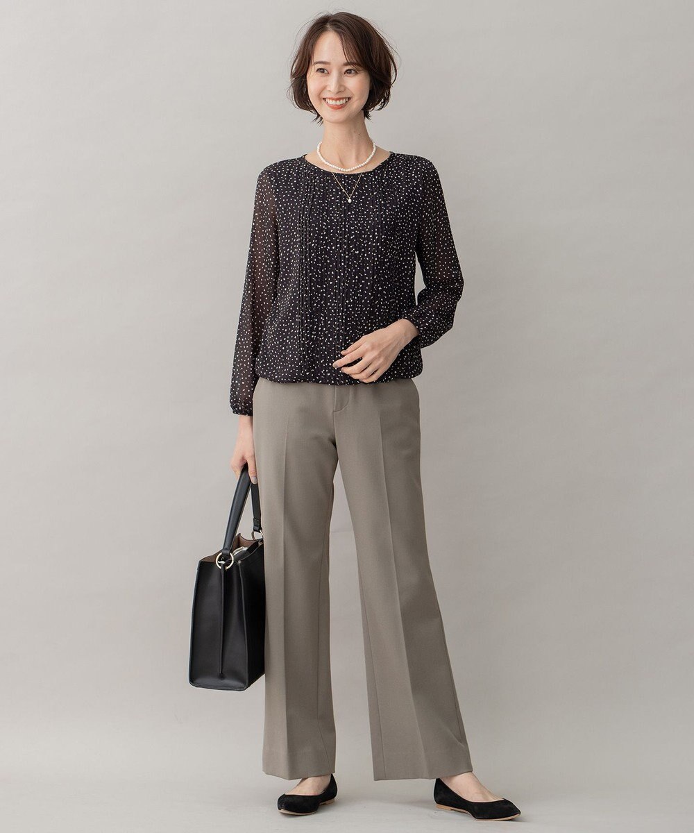 自由区 【裏起毛/撥水加工】TRギャバ ストレートパンツ 