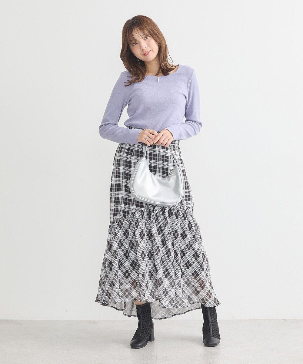 earth music&ecology イレヘムチェックスカート 