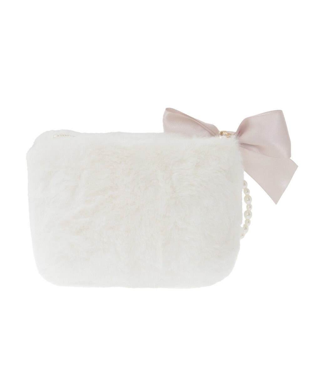 Maison de FLEUR パールリボンファーポーチ 