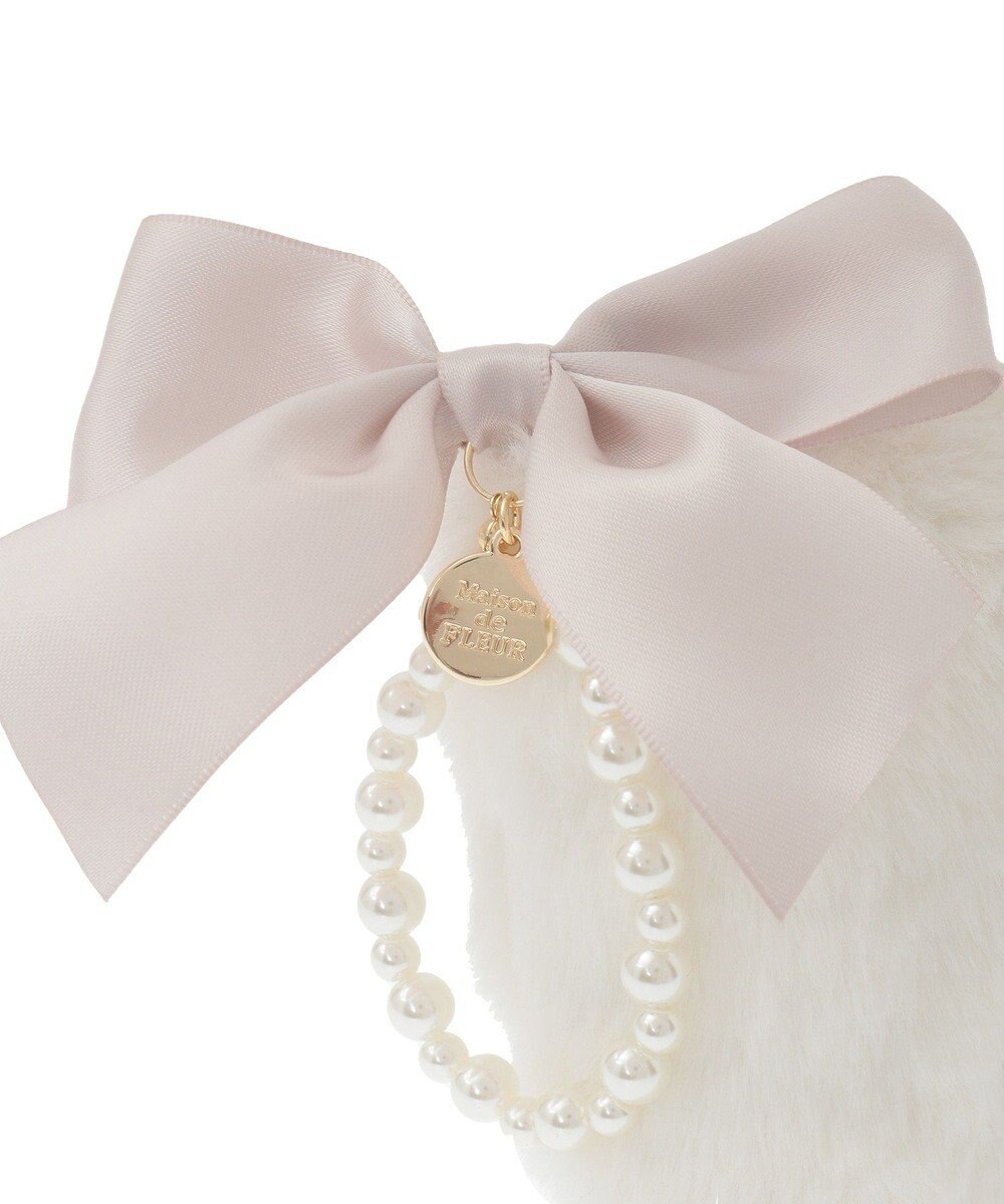 Maison de FLEUR パールリボンファーポーチ 