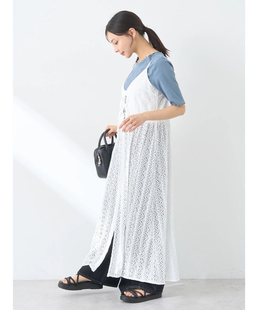 earth music&ecology フラワーレースキャミワンピース 