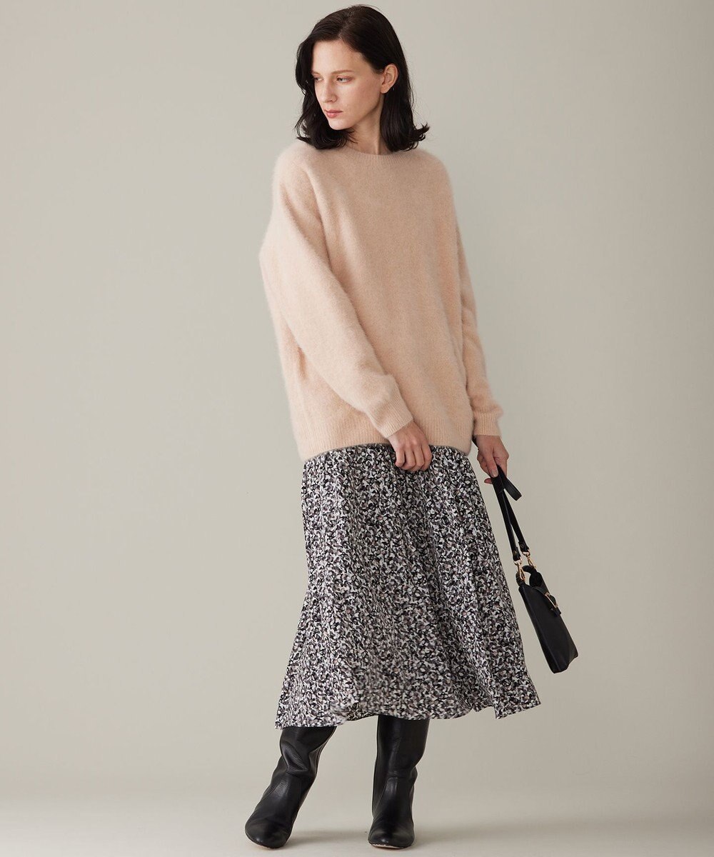 自由区 L 【洗える】フラワーペタルプリント スカート 