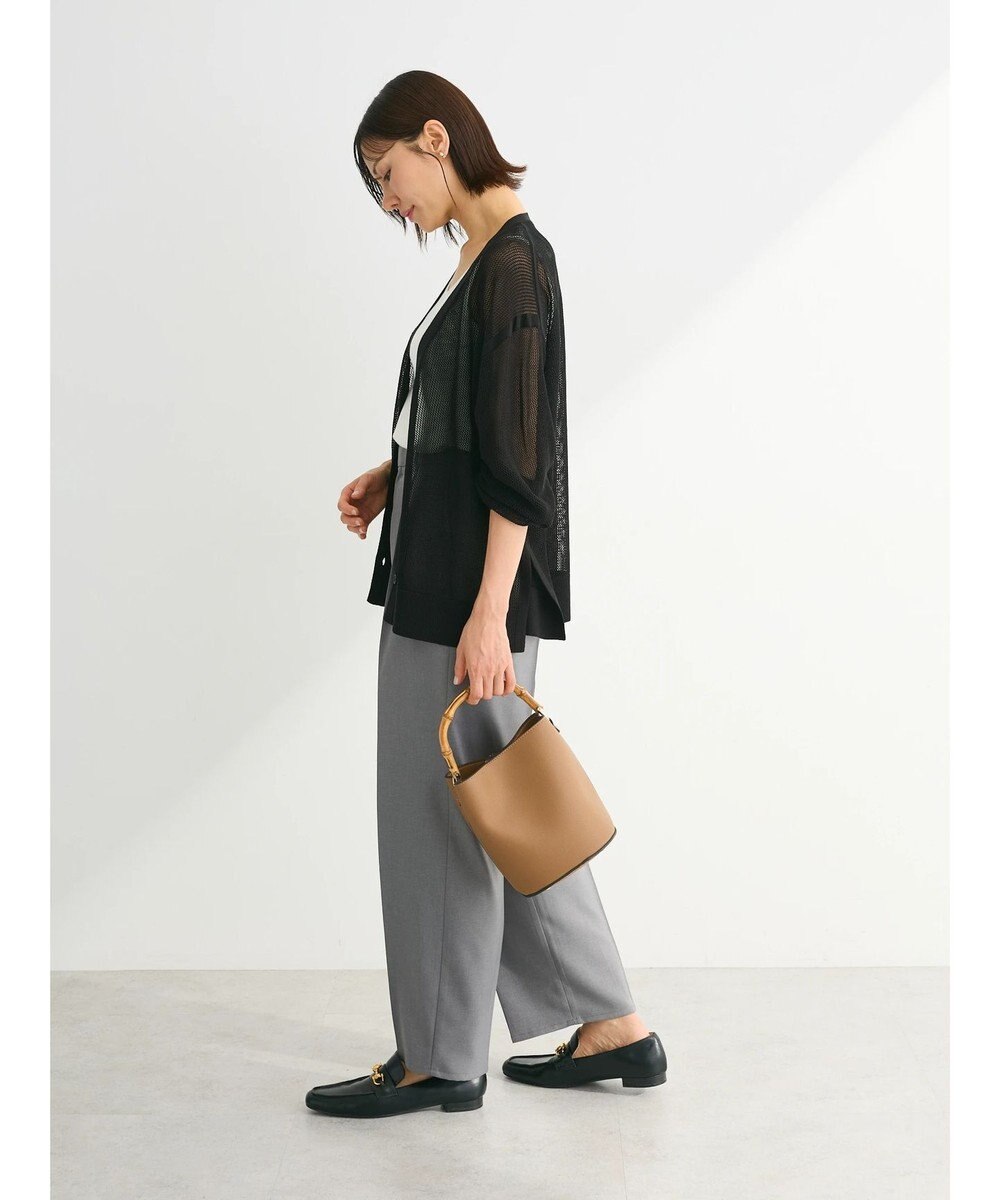 Green Parks メッシュミディ丈ニットカーディガン 